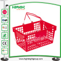 Double Handle Plastic Shopping Basket for Supermarket